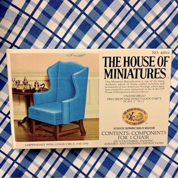 House of Miniatures Chippendale Wing Chair - Picture 1 of 3
